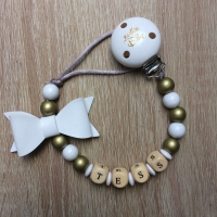 Speenkoord glitter Kleine Diva wit