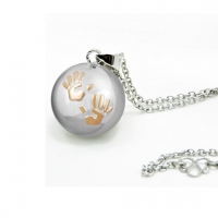 Zwangerschapsketting babyhandjes goud