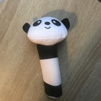 Cadeauset Panda knuffel, rammelaar en speenkoord