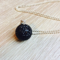 Cadeauset zwangerschapsketting strass zwart