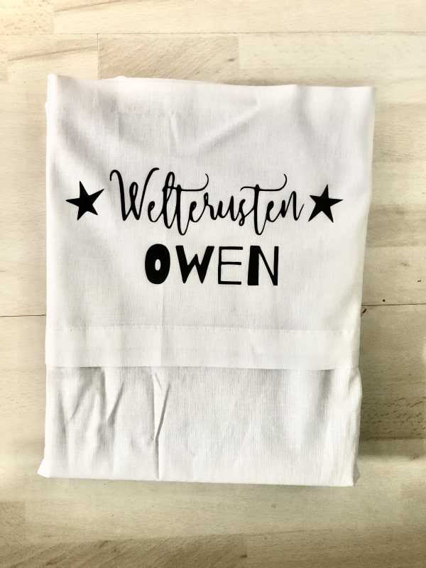 Wieglakentje Weltrusten naam