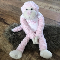 Slinger aap roze knuffel