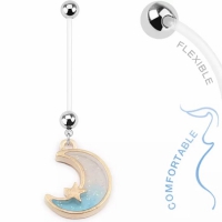 Zwangerschap piercing blauw maan