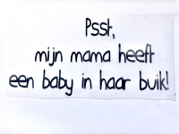 Shirt psst… baby in de buik maat 98/104