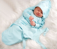 Wikkeldoek baby blauw
