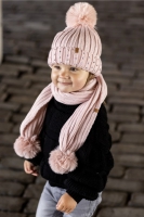 Babymuts & sjaal roze glitter