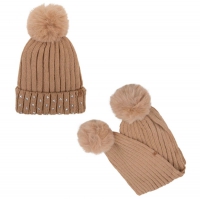 Babymuts & sjaal zand glitter