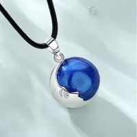 Zwangerschapsketting maan blauw