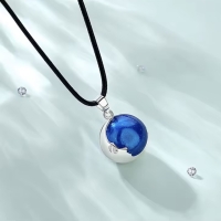 Zwangerschapsketting maan blauw