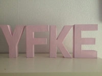 Roze  decoratie letters
